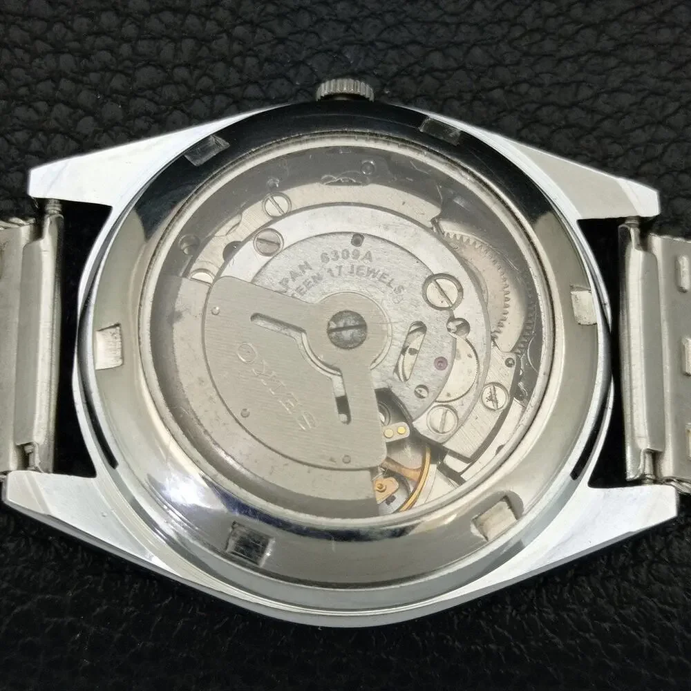 Vintage 1988 Seiko Automatic Mens Silver Watch W/daydate & Arabic accents